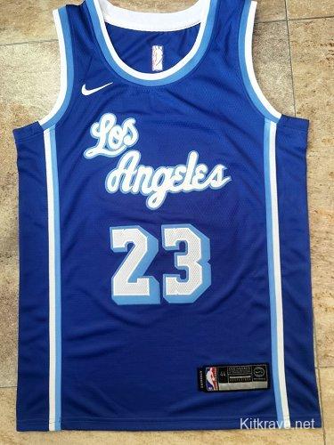 Men's LeBron James Blue Retro Classic Team Jersey