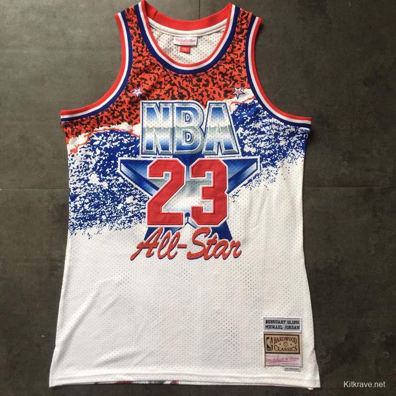 Men's Michael Jordan White Retro Classic Team Jersey