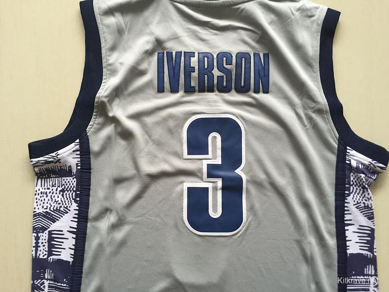 Allen Iverson 3 Hoyas College Gray Basketball Jersey