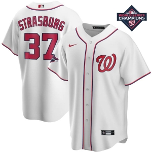 Men's Stephen Strasburg White 2019 World Series Champions Home Player Team Jersey