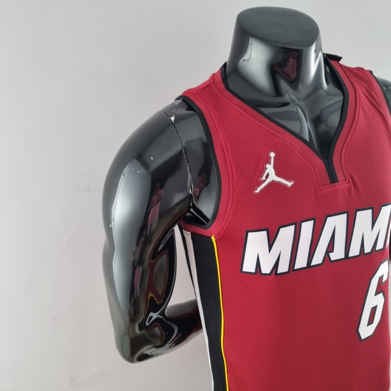 75th Anniversary Miami Heat Jordan JAMES #6 Burgundy NBA Jersey