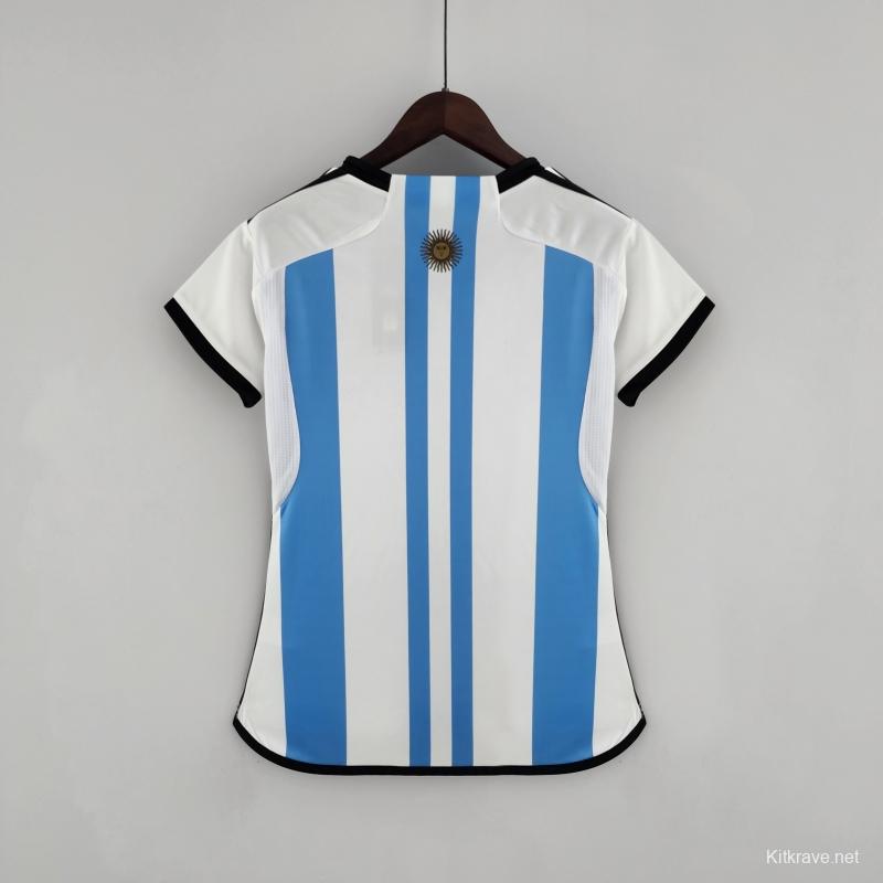 2022 Argentina Women's Home 2 Stars Soccer Jersey