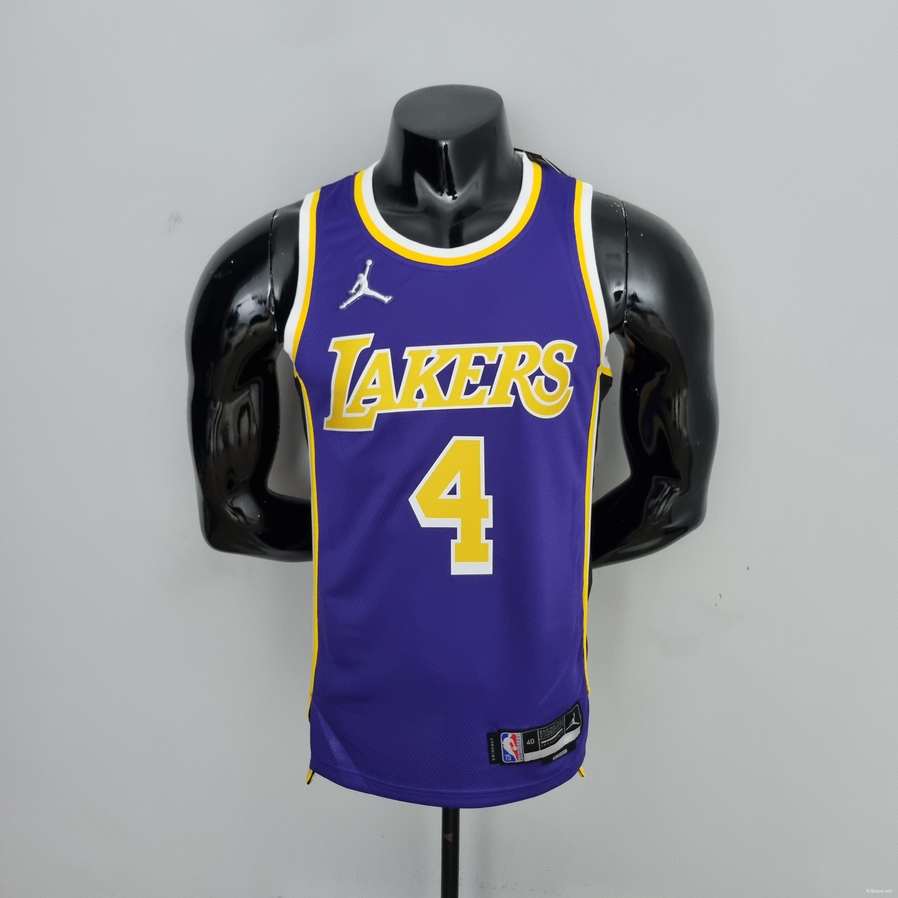 75th Anniversary Rondo #4 Los Angeles Lakers Jordan Purple NBA Jersey