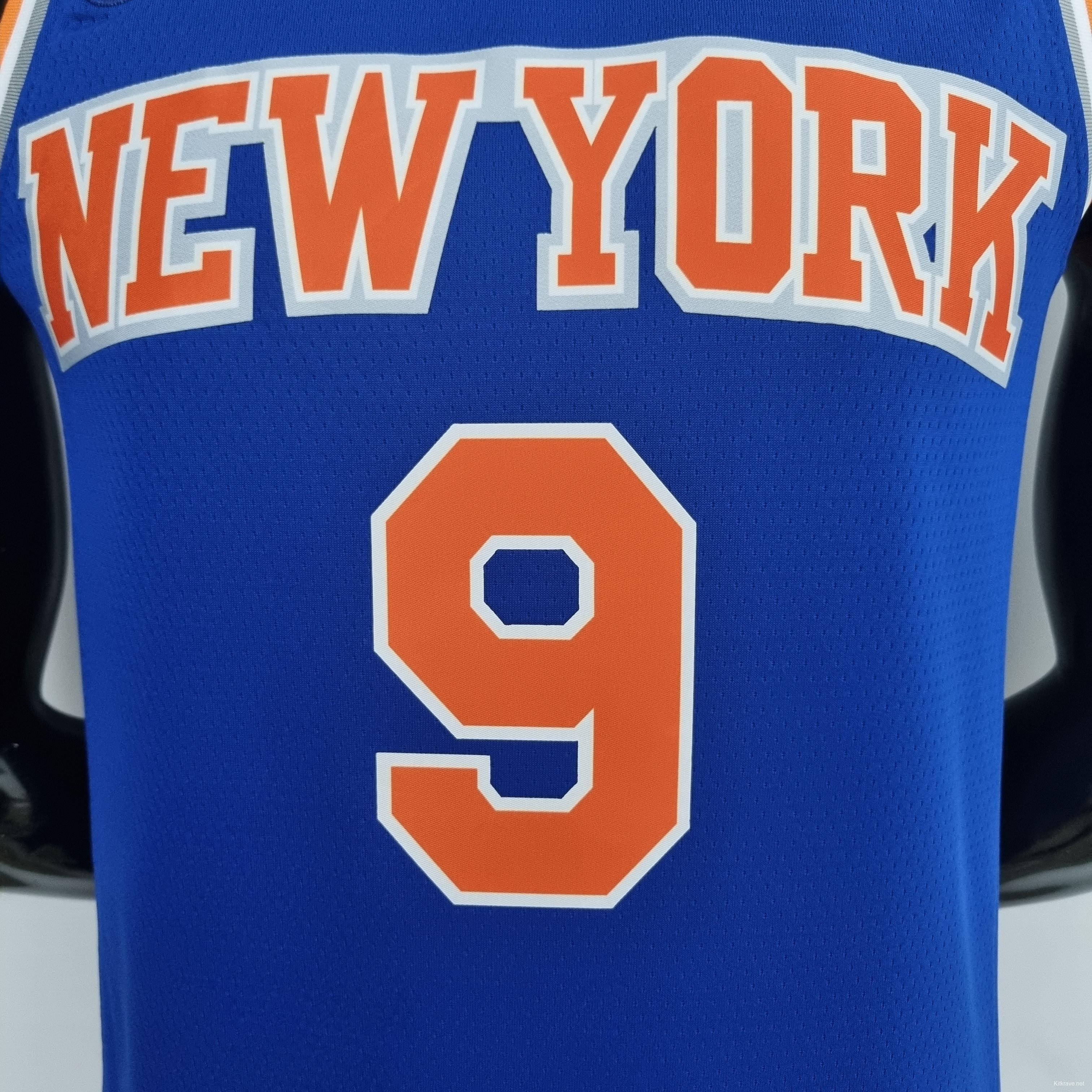 75th Anniversary Barrett #9 New York Knicks Blue NBA Jersey