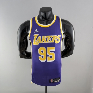 75th Anniversary TOSCANO #95 Los Angeles Lakers Jordan Purple NBA Jersey