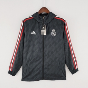 2022 Real Madrid Windbreaker Black Red And White