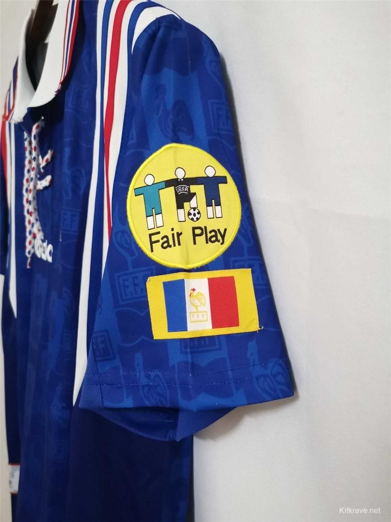 Retro 1996 France Home Blue Soccer Jersey