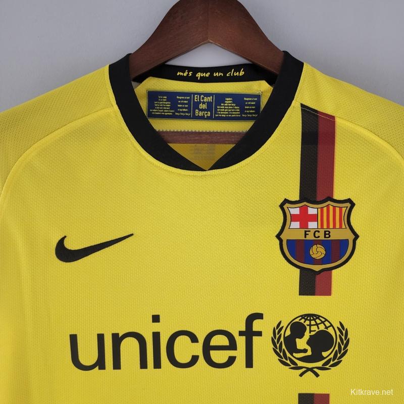 Retro 08/09 Long Sleeve Barcelona Away Soccer Jersey