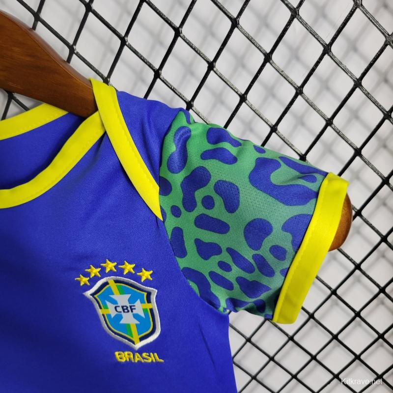 2022 Baby Brazil Away  9-12 Baby Soccer Jersey