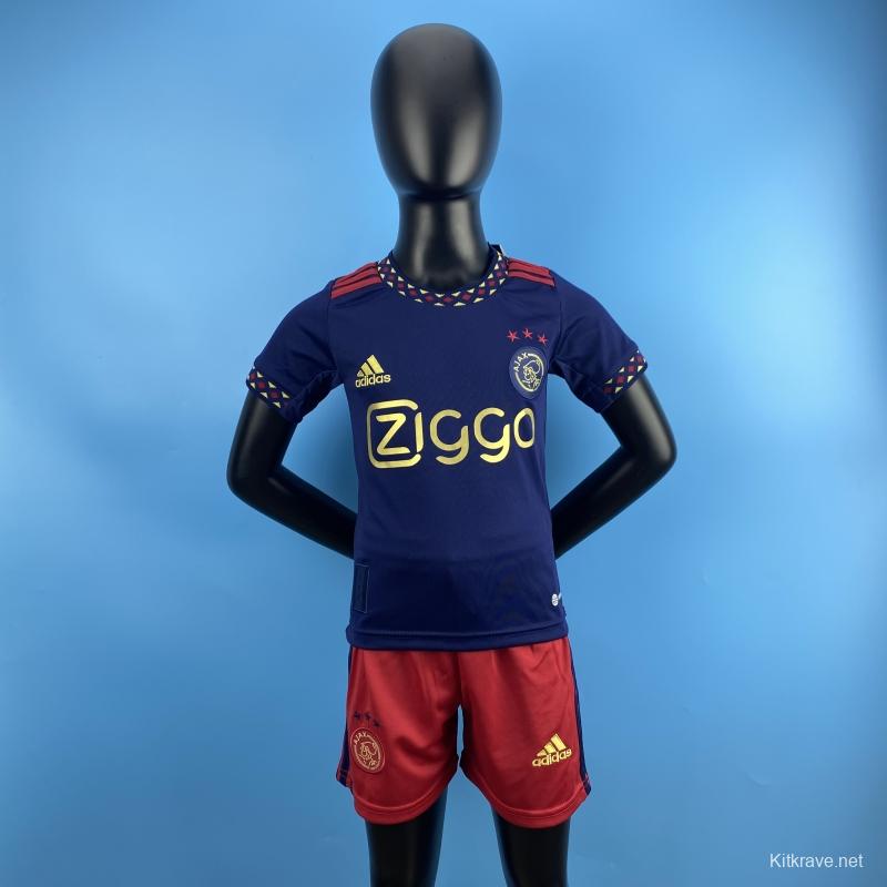 22/23 Kids Kit Ajax Away SIZE16-28 Soccer Jersey