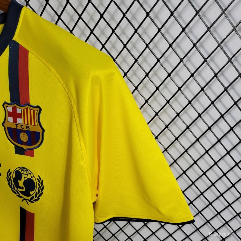 Retro 08/09 Barcelona Away Yellow Jersey