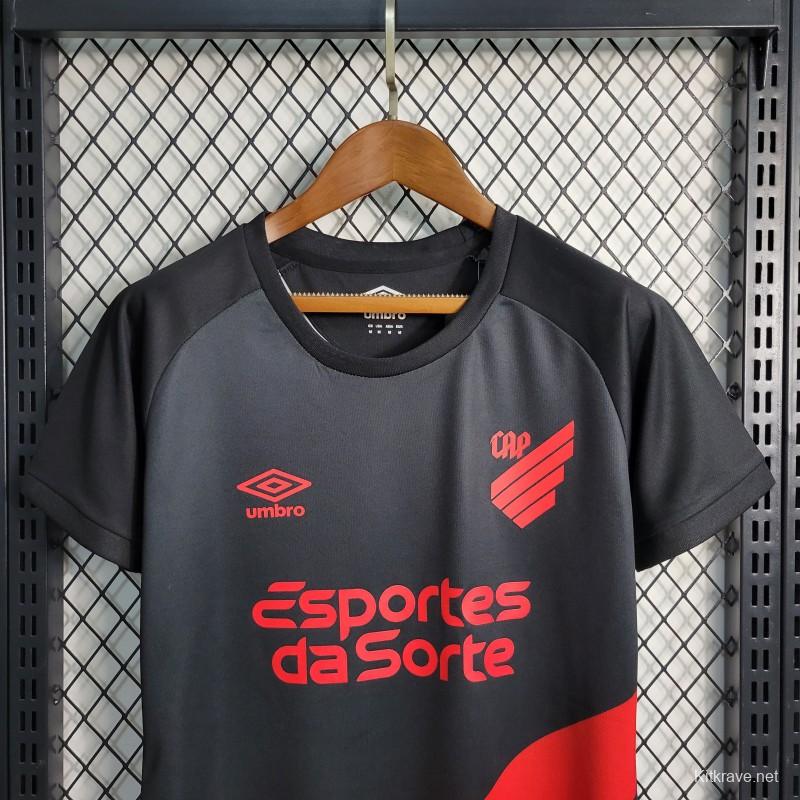 23-24 Women Athletico Paranaense Away Black Red Jersey