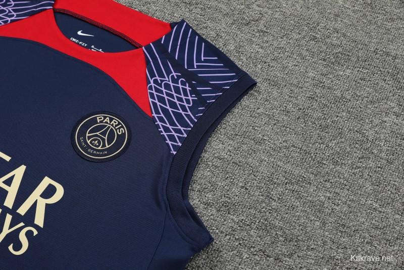 23-24 PSG Navy Vest Jersey+Shorts