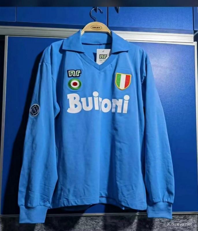 Retro 87/88 SSC Napoli Home Long Sleeve Jersey