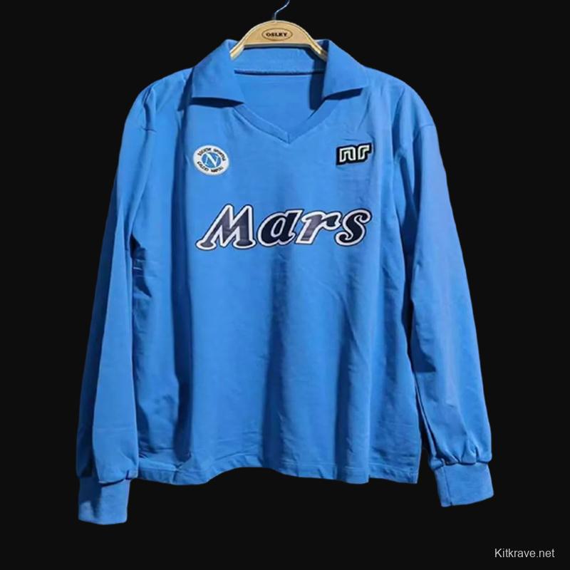 Retro 89/90 SSC Napoli Home Long SLeeve Jersey