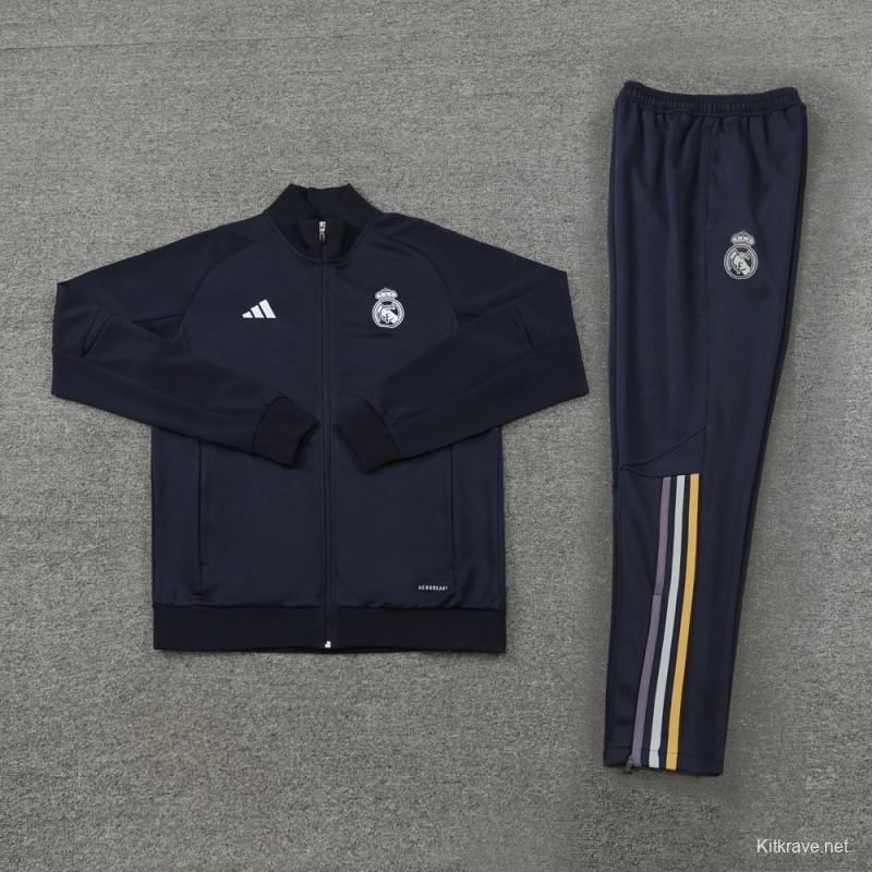 23 24 Real Madrid Navy  Full Zipper +Pants