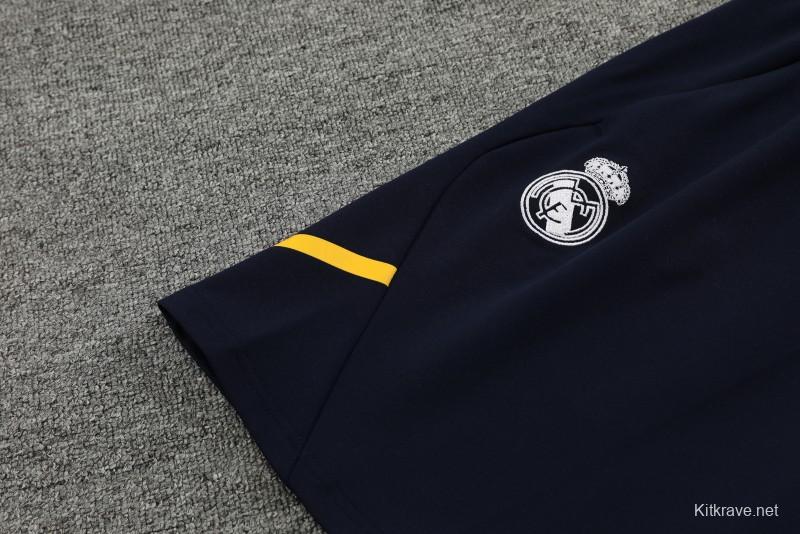 23/24 Real Madrid Navy Cotton Short Sleeve Jersey+Shorts