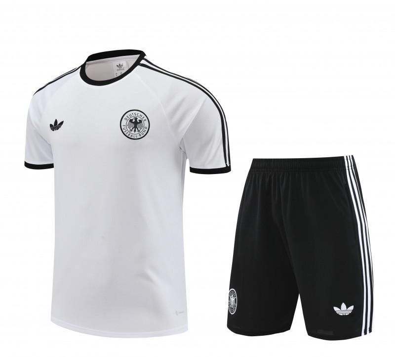 2024 Germany White Cotton Short Sleeve Jersey+Shorts