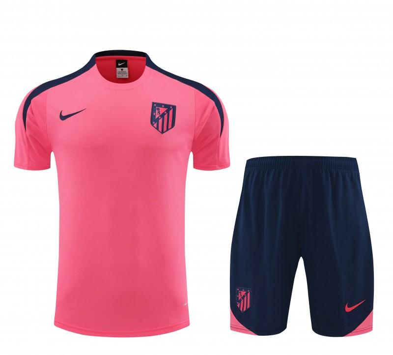 23/24 Atletico Madrid Pink Cotton Short Sleeve Jersey+Shorts