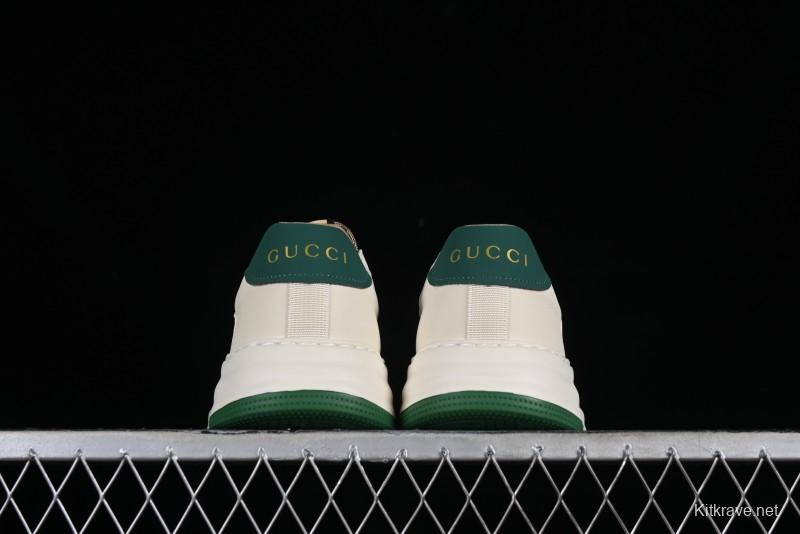 Gucci Chunky B Screener GG Casual Sneakers in Beige and Ebony GG Canvas with Leather Trim - 9Y9209666