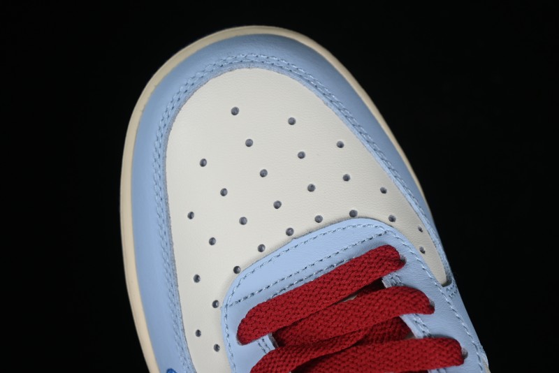 Nike Air Force 1 '07 Low Custom Casual Sneakers "Joker Red" with Full-Length Hexagonal Air Cushion - XL2402-333