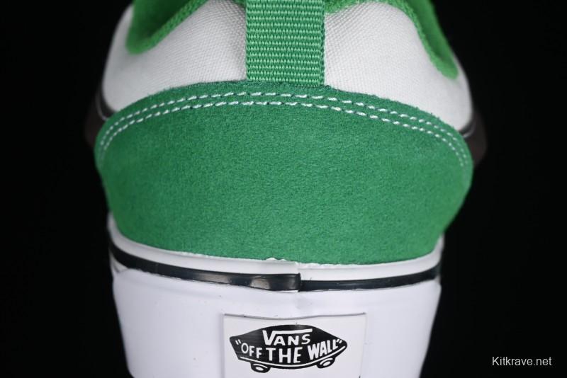 Vans Classics Knu Skool White Green Chunky Tongue Retro Sneakers - VN0009QCV0N