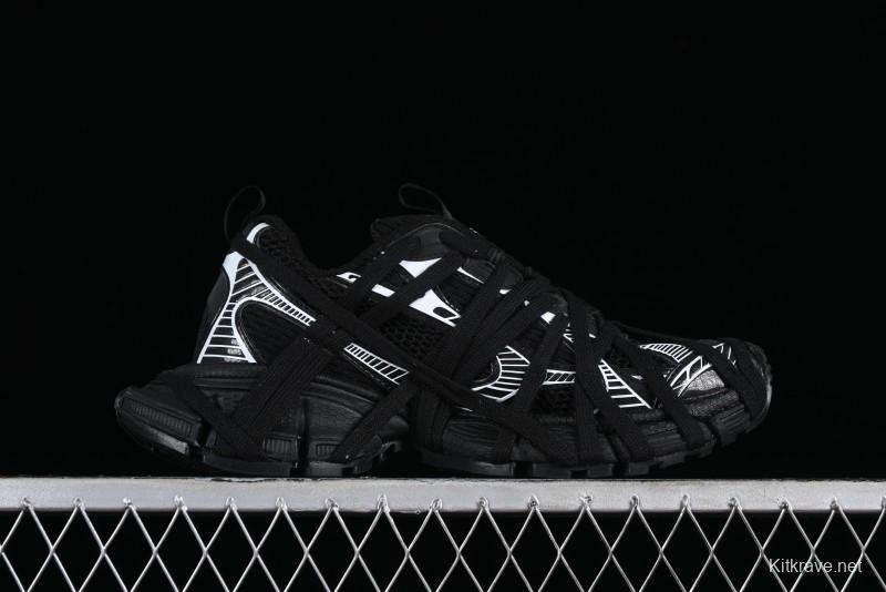 Balenciaga Phantom Sneaker 10th Generation Lace-Up Running Shoes with Transparent Heel Strap - W3XL11090