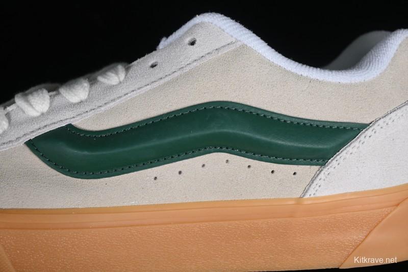 Vans Knu-Skool VR3 Lx Low-Top Retro Sneakers in Grey Green with Gum Sole - VN000CS0DWM