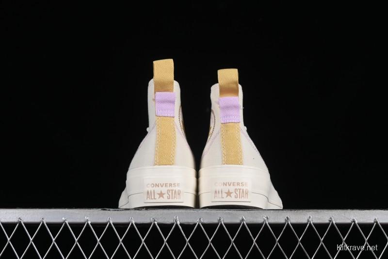 Converse Chuck All Star Lift Platform Utility White High Top Breathable Canvas Casual Shoes - A08767C