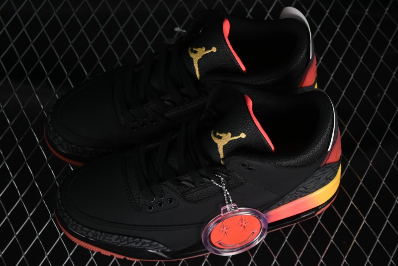 Nike Air Jordan 3 Retro "Rio" Collaboration Sneakers with Gradient Heel and J Balvin Logo - FN0344-001