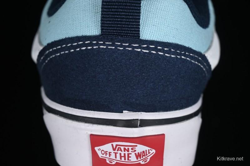 Vans Classics Knu Skool Patchwork Letter Lace-Up Chunky Tongue Platform Sneakers - VN0009QCBLK