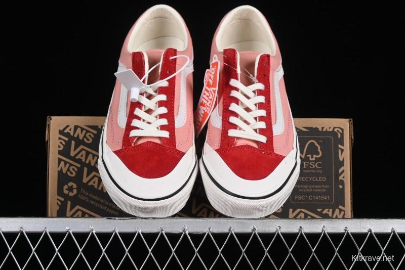 Vans Old Skool Reissue 136 High-End Pink Canvas Vulcanized Shoes with Detachable Lightweight Anti-Fatigue Insole - VN000MT6DWB