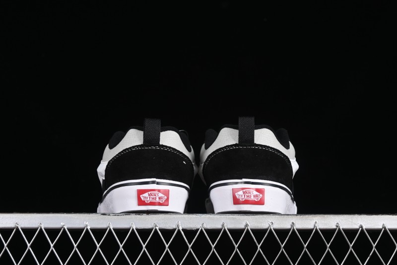 Vans Classics Knu Skool Patchwork Letter Lace-Up Chunky Tongue Platform Sneakers - VN0009QCBLK