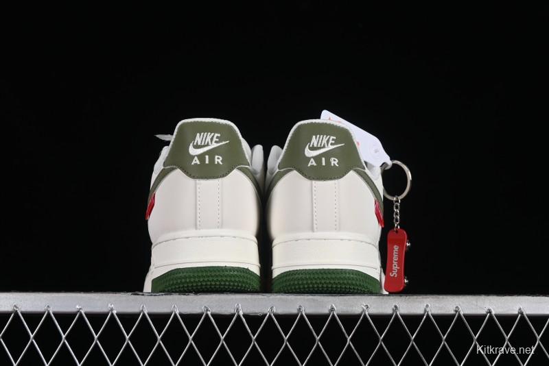 Supreme x Nike Air Force 1'07 Low Beige Green Casual Sneakers with Zoom Air Cushion - HD1968-008