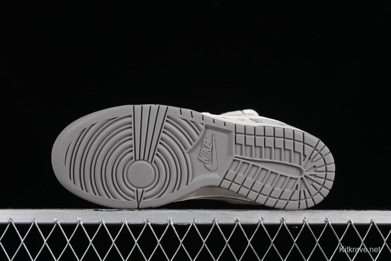 Nike SB Dunk Low LV Collaboration - Beige Grey Strap Pig Suede Anniversary High-End Custom Low-Top Casual Sneakers - SJ2068-237