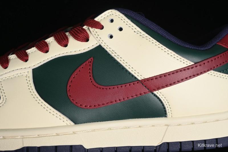 Nike SB Dunk Low Retro Skateboarding Shoes with Gorge Green and Red Swoosh Design - FV8106-361