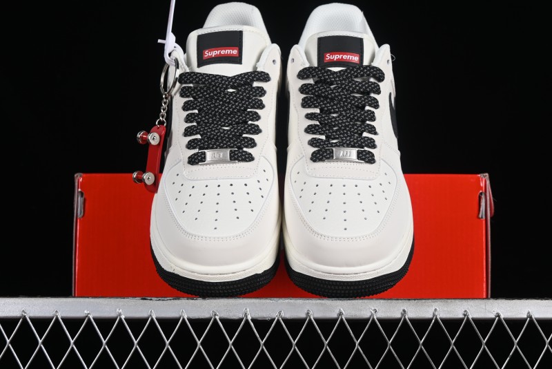 Supreme x Nike Air Force 1 '07 Low Casual Skate Shoes with Zoom Air Cushion - HD1968-009