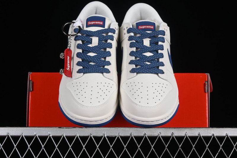 Supreme x Nike SB Dunk Low Casual Skate Shoes with Zoom Air Cushion - DQ1098-335
