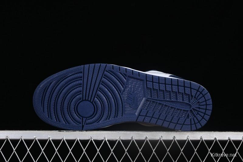 Nike Air Jordan 1 Low AJ1 White Blue Grey Low Top Lifestyle Basketball Shoes - 553558-141