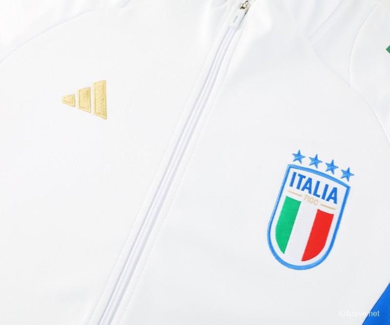 2024 Italy White Full Zipper Jacket +Long Pants