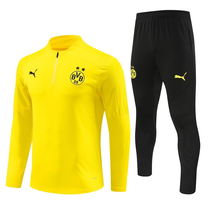 24/25 Borussia Dortmund Yellow Half Zipper Jacket+Long Pants