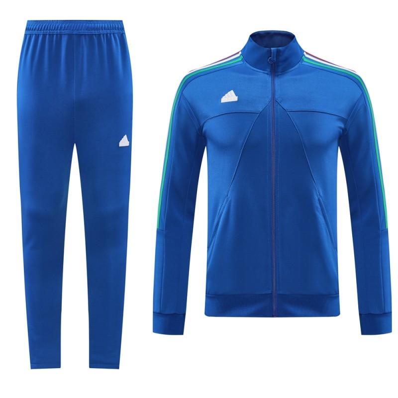 Kids 2024 Adidas Blue Full Zipper Jacket +Long Pants