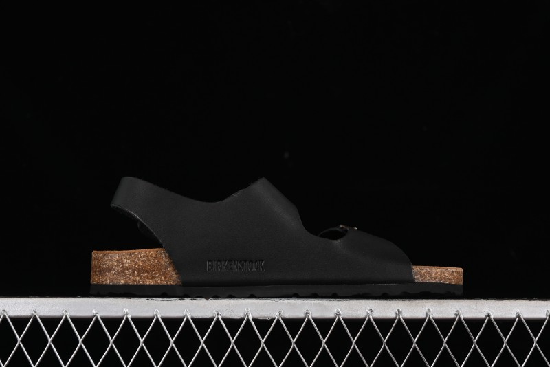 Birkenstock Birkenstock Sandals Series Black Leather with Soft Cushioning Cork Midsole - T.D4