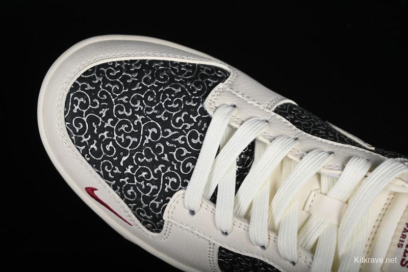 Nike SB Dunk Low Hermes Collaboration - Beige Swoosh Anniversary High-End Custom Low-Top Casual Skate Shoes - XD6188-038