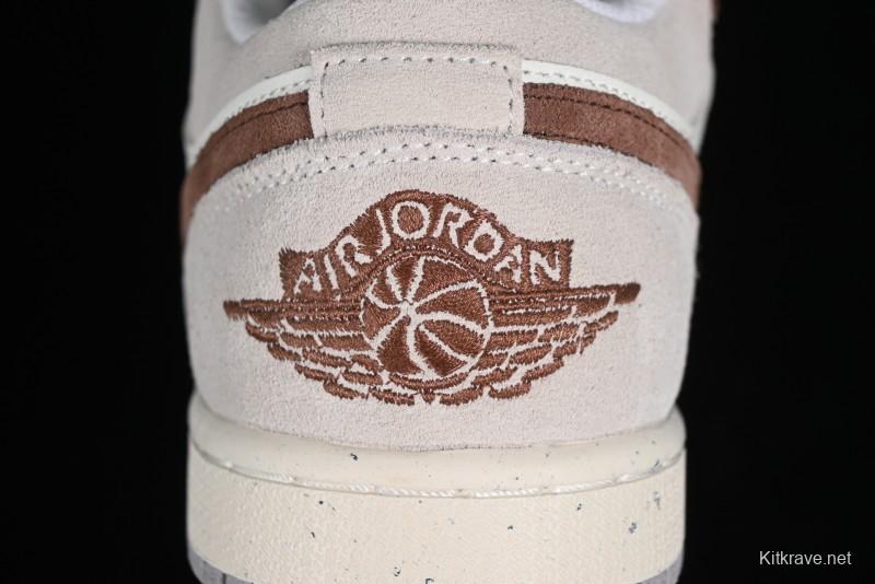 Nike Air Jordan 1 Low Retro Casual Sneakers in Grey Tan - HF1567-200
