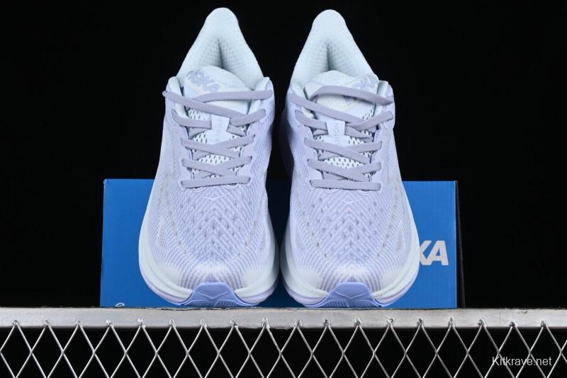 HOKA ONE ONE Clifton 9 Lightweight Knit Mesh Running Shoes with Enhanced Cushioning - 1127896 EHR