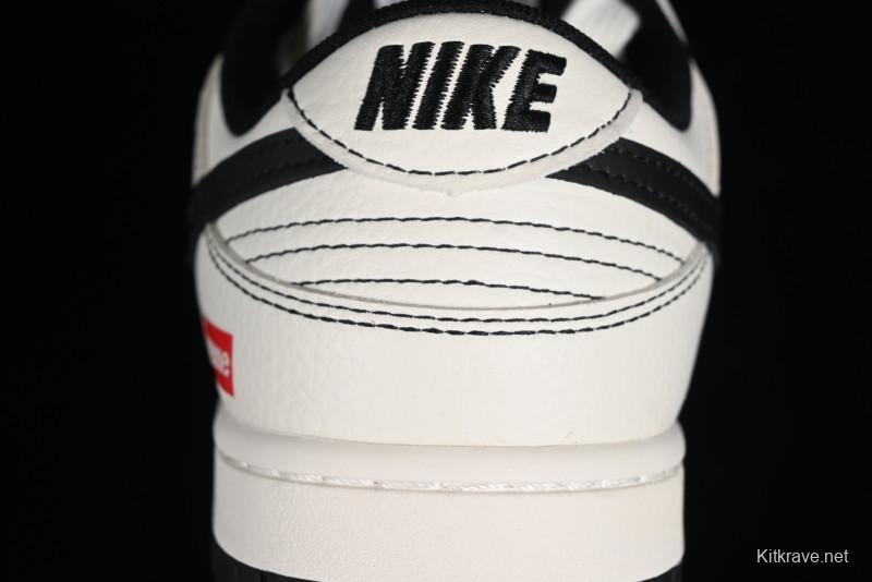 Nike SB Dunk Low Supreme Collaboration - Beige Black Line Anniversary Customized Low-Top Casual Skate Shoes - XX2025-316