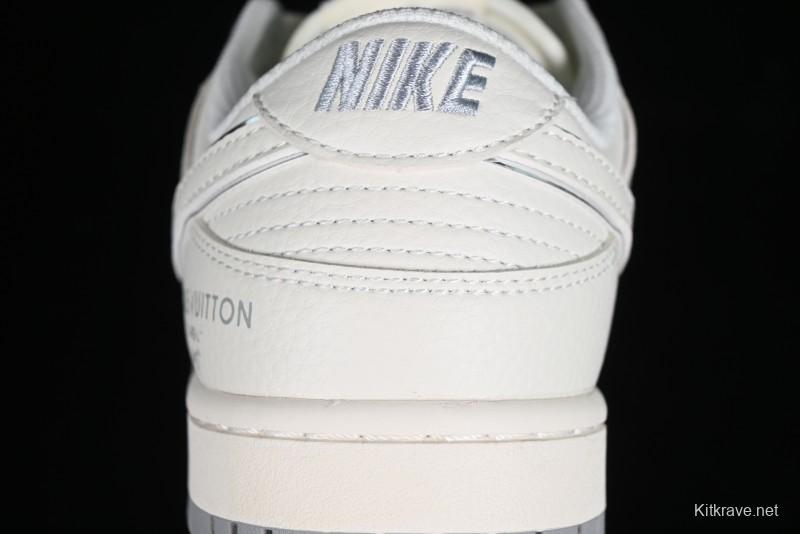 Nike SB Dunk Low LV Collaboration - Beige Silver Gray Anniversary High-End Custom Low-Top Casual Skate Shoes - BB8766-210