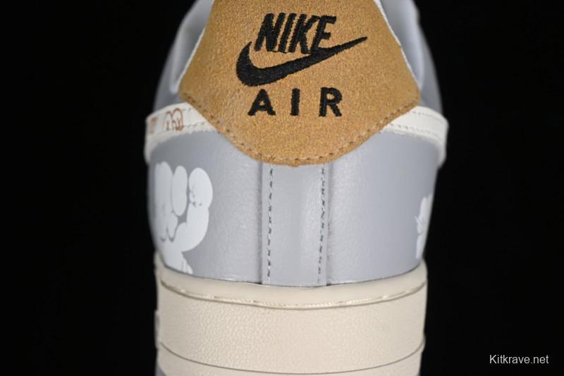 Nike Air Force 1 '07 Low x Kaws Casual Sneakers with Full-Length Air Cushion - CW2288-207