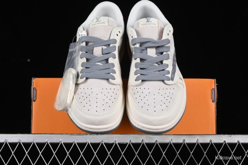 Nike Travis Scott x Fragment Design x Air Jordan 1 Low OG SP AJ1 LV Collaboration Casual Sneakers - XY2688-103